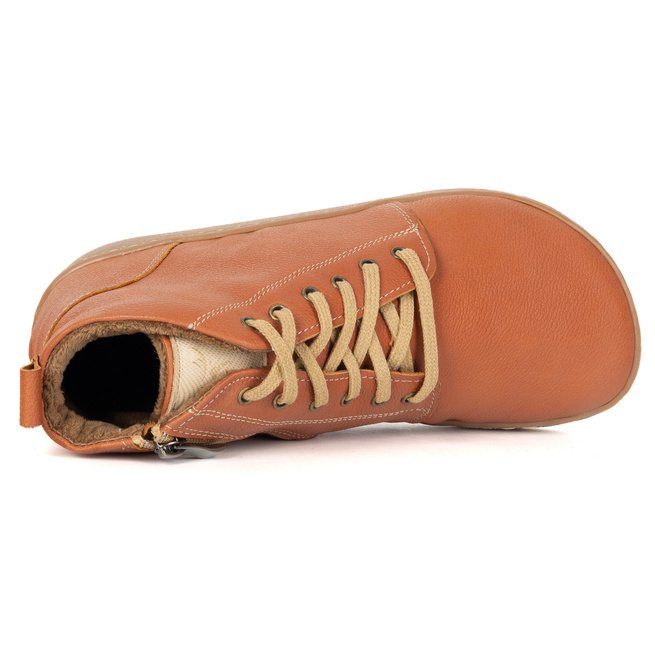 Dámské kožené zimní boty barefoot Z-B04 červené