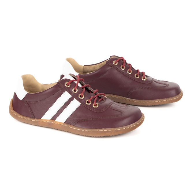 Buty BAREFOOT damskie skórzane minimalistyczne 1287 bordowe