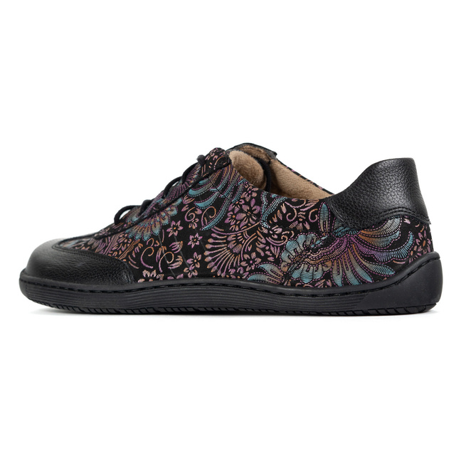 Buty BAREFOOT damskie skórzane minimalistyczne 1287 czarne z fioletem