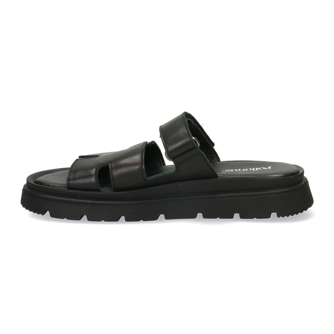 Pollonus dámské kožené žabky Black 5-1754-001