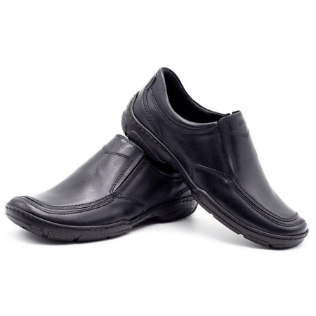 Buty wsuwane męskie skórzane 213 czarne