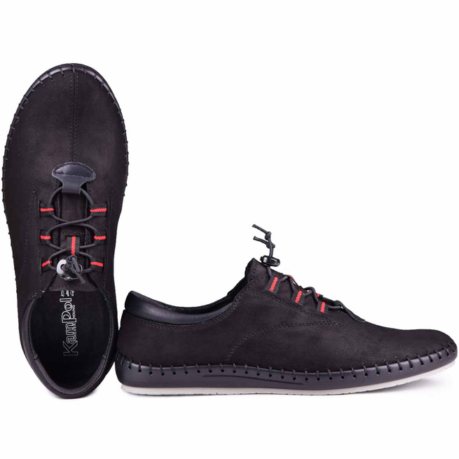 Buty męskie skórzane casual 337/61 czarne