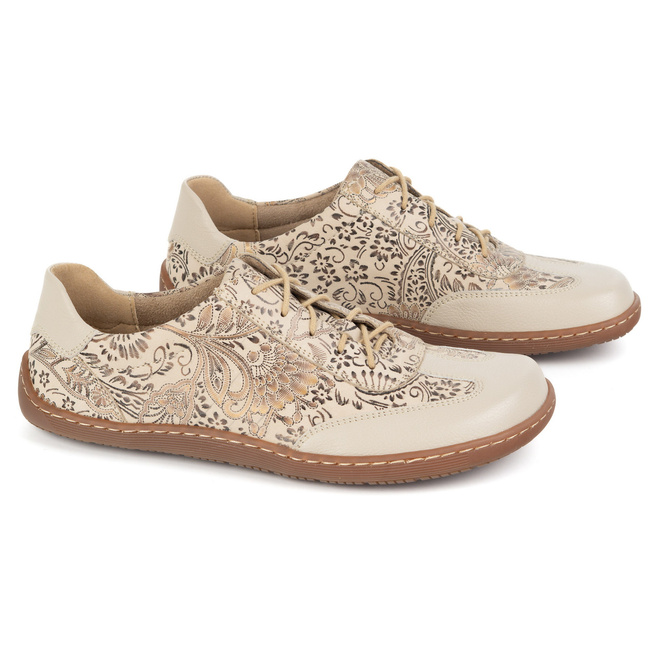 Buty BAREFOOT damskie skórzane minimalistyczne 1287 beżowe