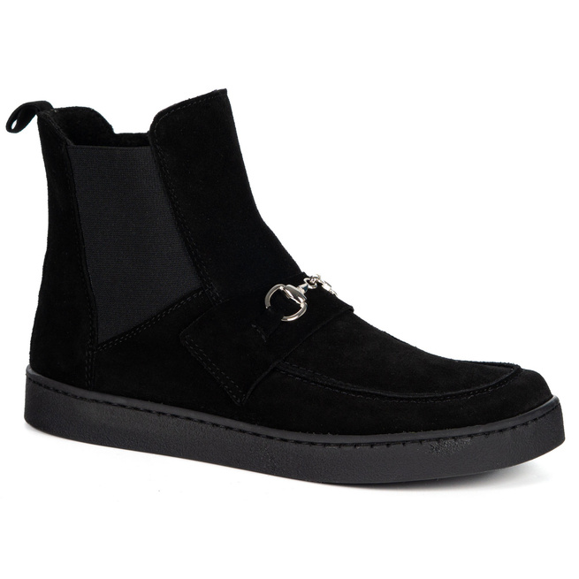 Dámské barefoot boty Scarlet z přírodní kůže zateplené zimní černé velurové