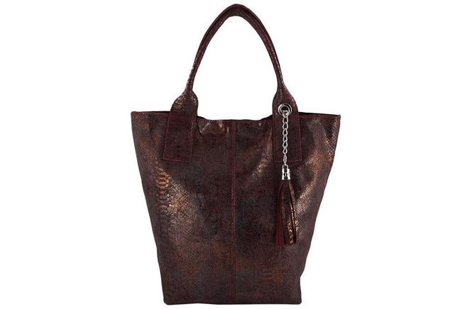 Modna torba damska - worek - Bordowy