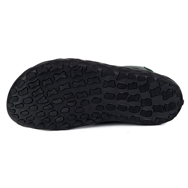 Damskie zimowe buty skórzane barefoot 1294 minimalistyczne zielone