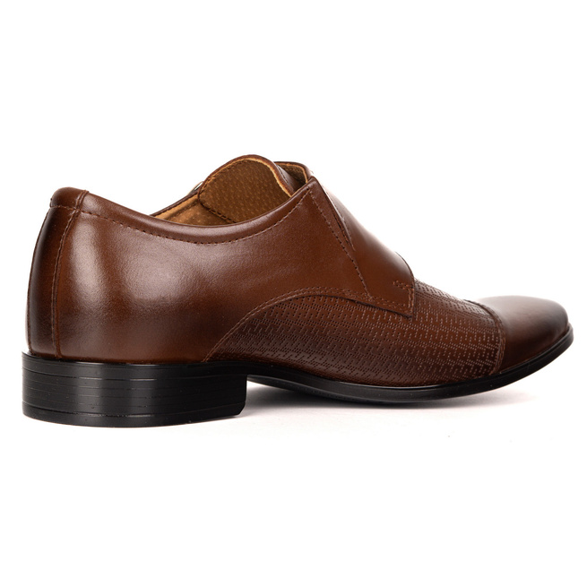 Skórzane buty wizytowe Monki 287T4 LU brąz