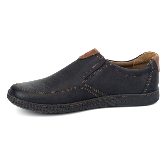 Ležérní pánská kožená obuv 854/2 černá