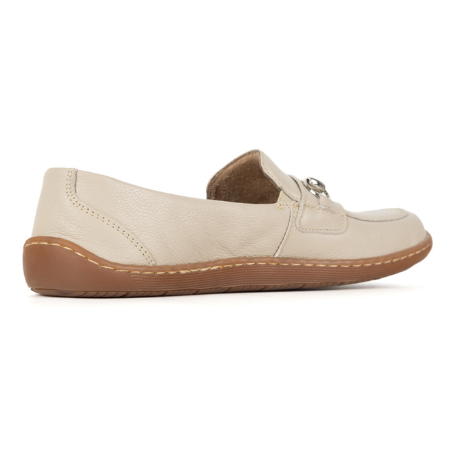 Dámské minimalistické kožené mokasíny Barefoot 1288AR beige