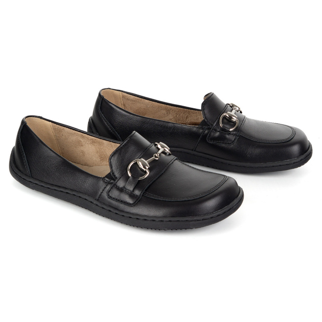 Barefoot damskie mokasyny skórzane minimalistyczne 1288AR czarne