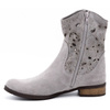 Dámské semišové prolamované boty Jess light grey