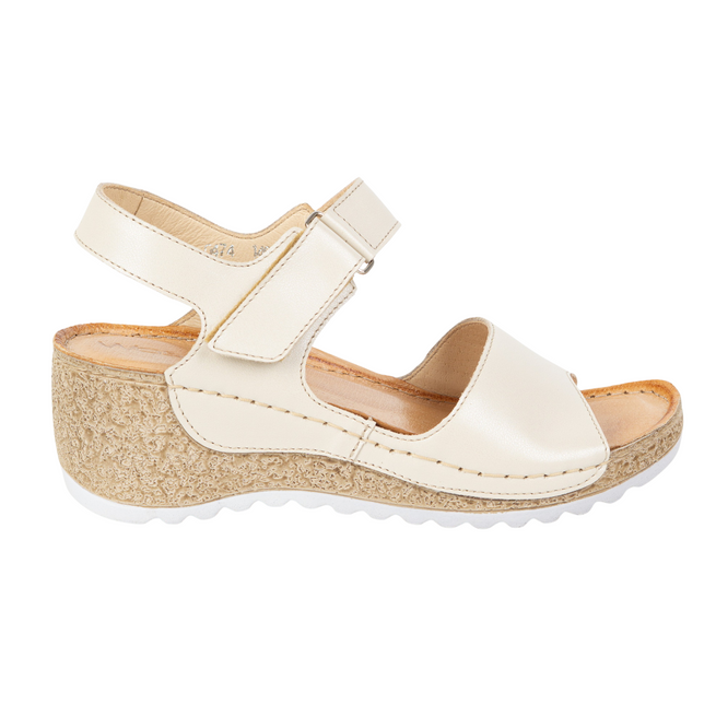 Dámské kožené sandály Wasak 0474W beige