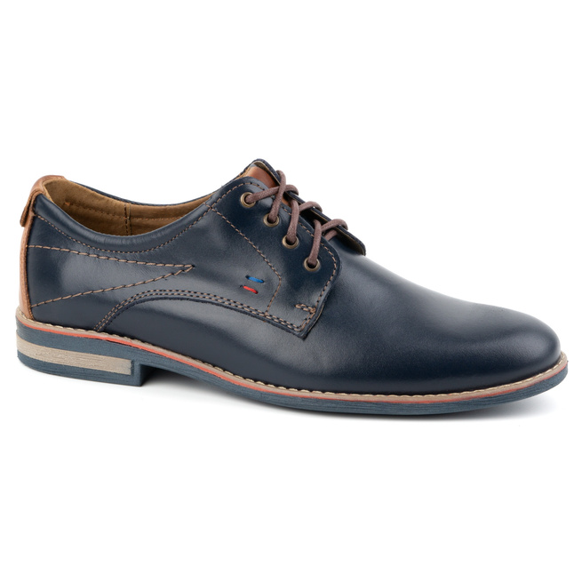 Pánská elegantní kožená obuv 825K navy blue