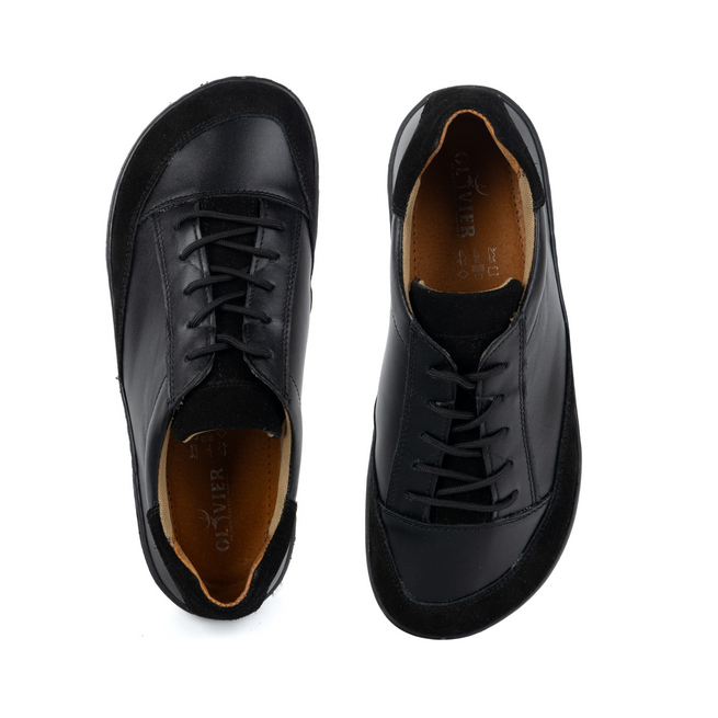 Pánské barefoot boty z pravé kůže model OLIVIER Reno black 0548MP