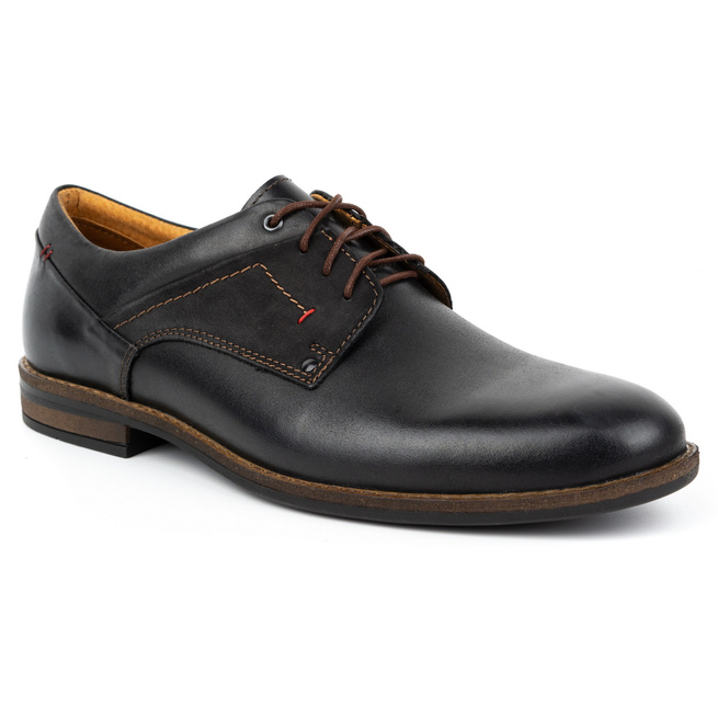 Pánská ležérní elegantní kožená obuv 333KAM černá