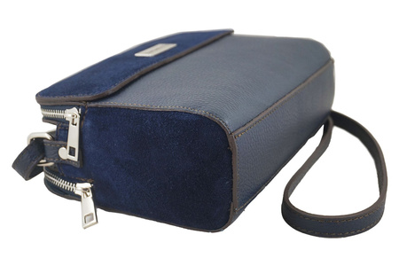 Torebka damska skórzana crossbody - Granatowa