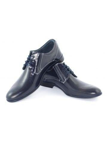 Pánská společenská kožená obuv 850 navy blue face