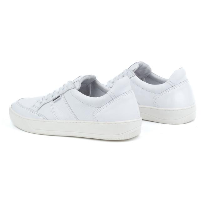 Buty męskie skórzane sportowe sznurowane 872KNT białe