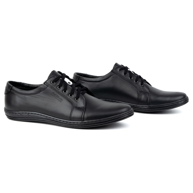 Pánské kožené šněrovací boty 320N black