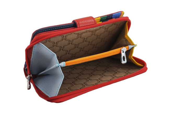 Dámská barevná kožená peněženka - fialová