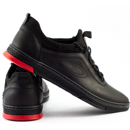 Buty męskie skórzane casual K24 czarne