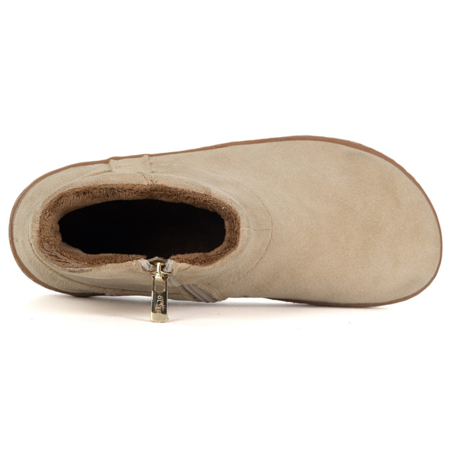 Dámské barefoot zimní kožené boty zateplené kožešinou Olivier 202MP beige