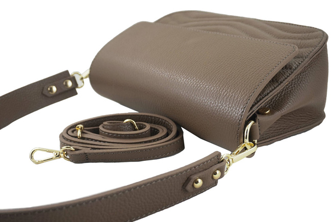 Dámská prošívaná kabelka - postbag - tmavě béžová