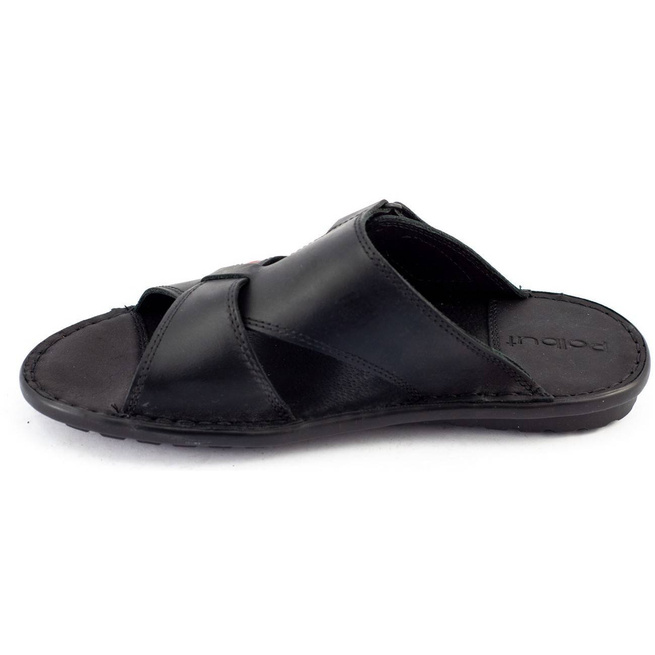 Pánské kožené žabky SA05 black