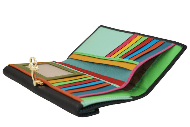 Velká peněženka se zlatým zapínáním - černá