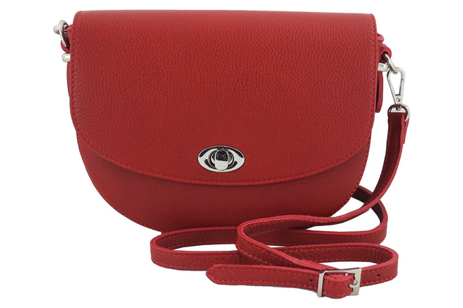 Kožená poštovní taška s ozdobnou sponou - světle modrá