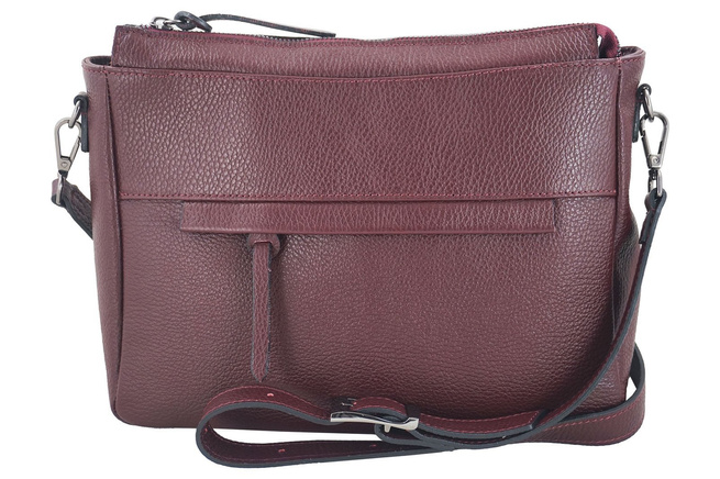 Kabelka s nastavitelným popruhem - bordó