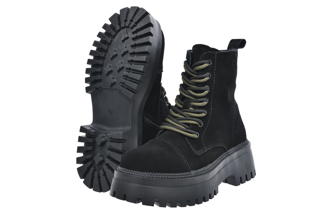 Dámské zateplené kožené boty Big Star SS274526 černé