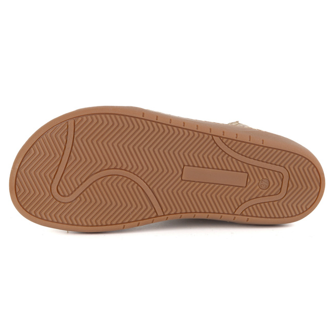 Damskie minimalistyczne buty skórzane zimowe barefoot 1293 beż w etniczne wzory