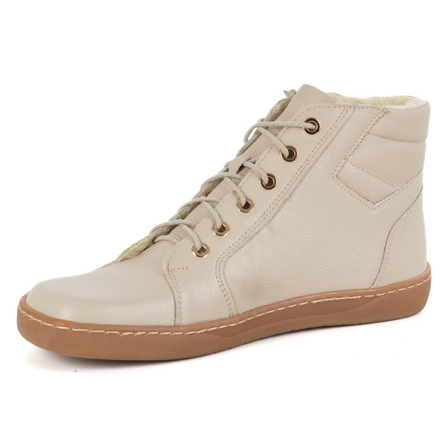 Dámské minimalistické barefoot zimní kožené boty 1293 beige 