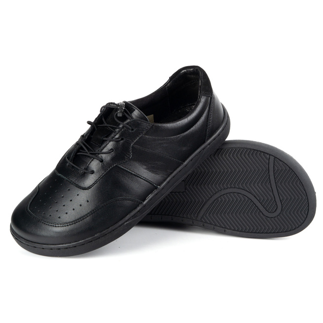 BUTY DAMSKIE BAREFOOT SKÓRA MINIMALISTYCZNE SZEROKIE ARIA czarne 103MP