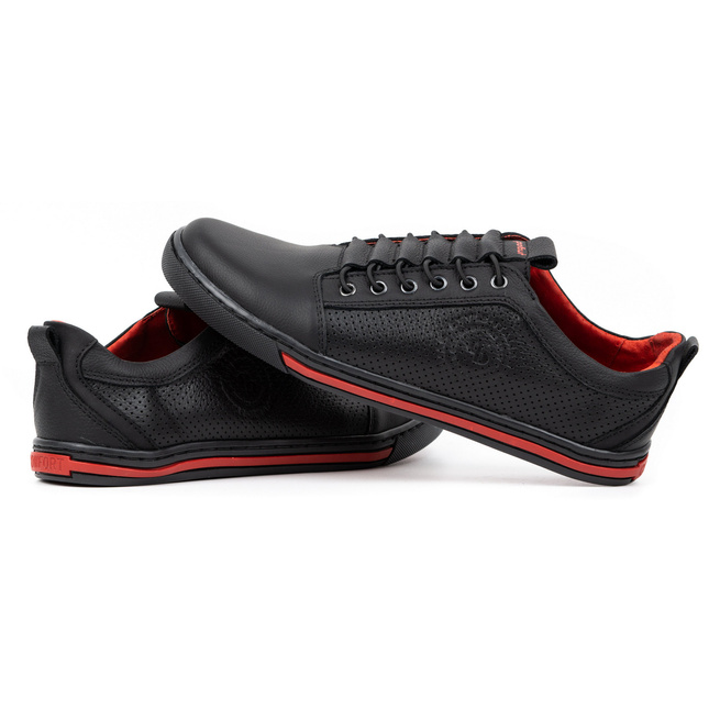 Pánská ležérní kožená obuv 2121P/2 černá