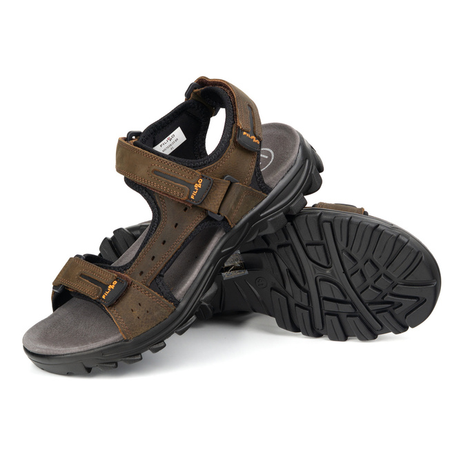 Pánské kožené sandály MS7038 hnědé