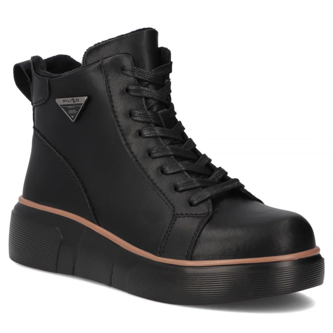 Filippo kožené boty na platformě DBT6452/25 BK Black
