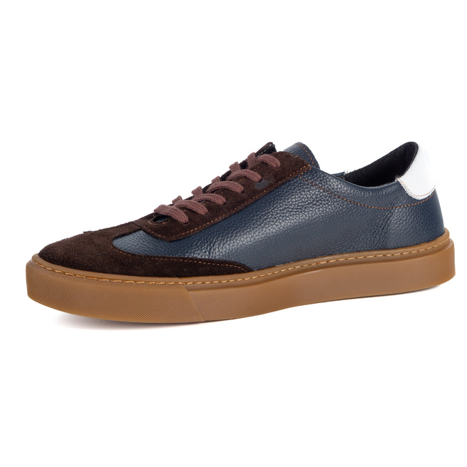 Pánské kožené mokasíny 297 navy blue