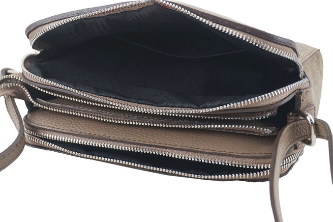 Stylová tříkomorová crossbody kabelka - námořnická modř