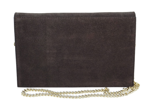 Stylowa kopertówka zamszowa Barberinis - Brązowa ciemna