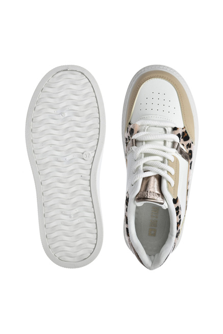 Big Star dámské polobotky SS274357 white leopard print