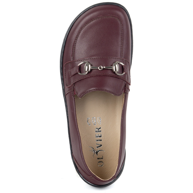 Barefoot damskie mokasyny skórzane minimalistyczne 1288AR bordowe