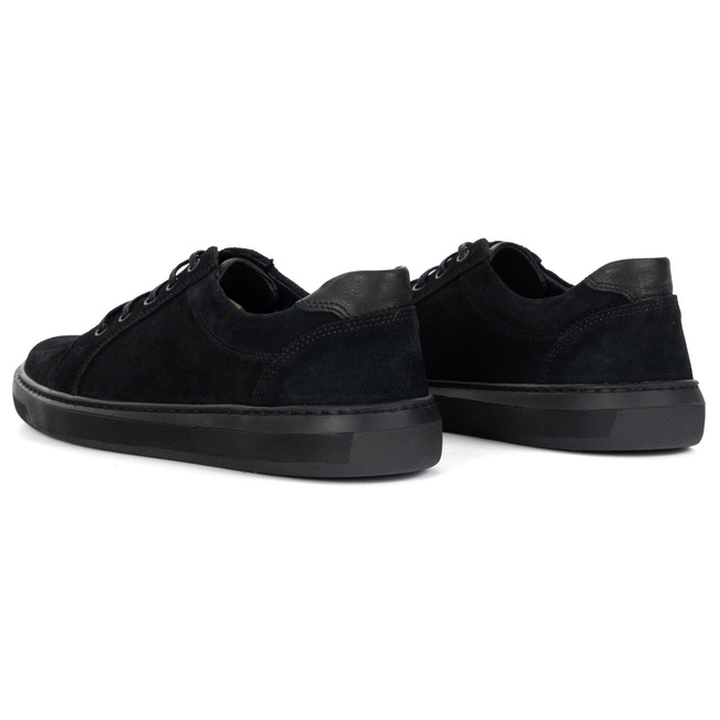 Buty męskie zamszowe skóra naturalna 7136DT czarne