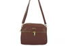 Pojemna torebka skórzana dwukomorowa - Brązowa