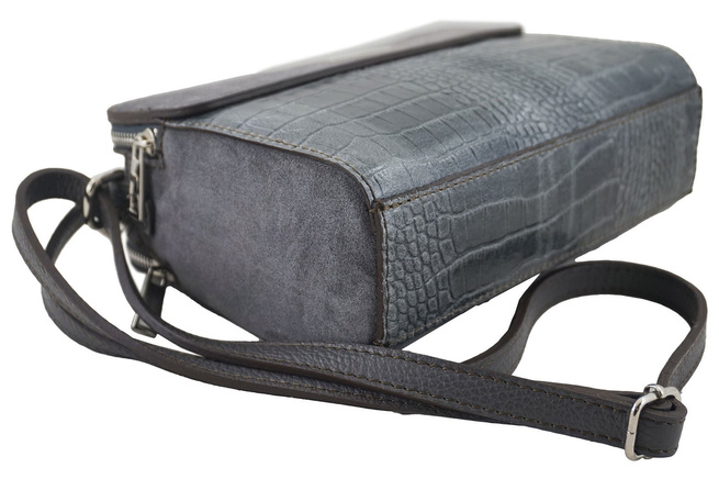 Stylová tříkomorová crossbody kabelka - Béžová tmavá