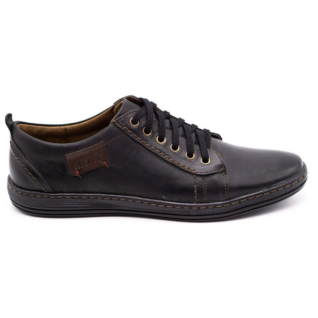 Buty męskie skórzane 695MP czarne