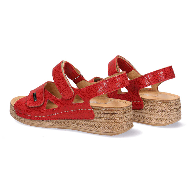 Elegantní kožené dámské sandály Pollonus red puma 5-1642-001