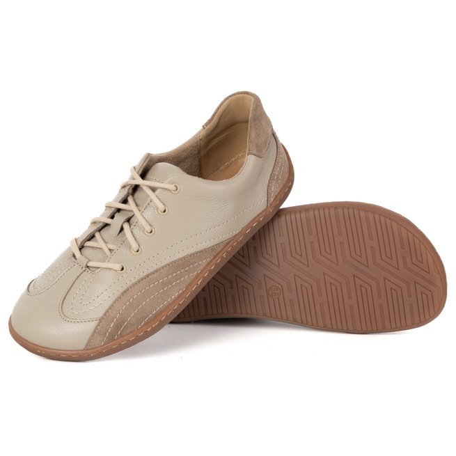 Półbuty barefoot damskie skórzane Wasak 0800W cappuccino