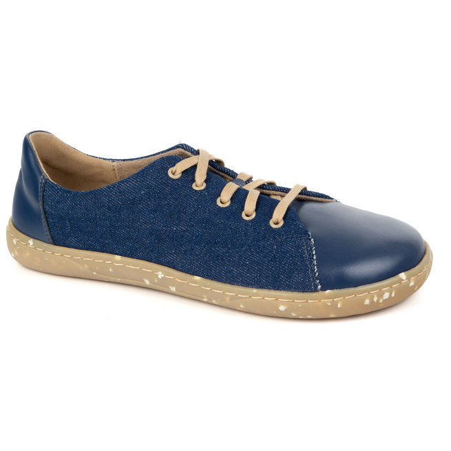 Buty damskie barefoot minimalistyczne skórzane 0771W granat jeans